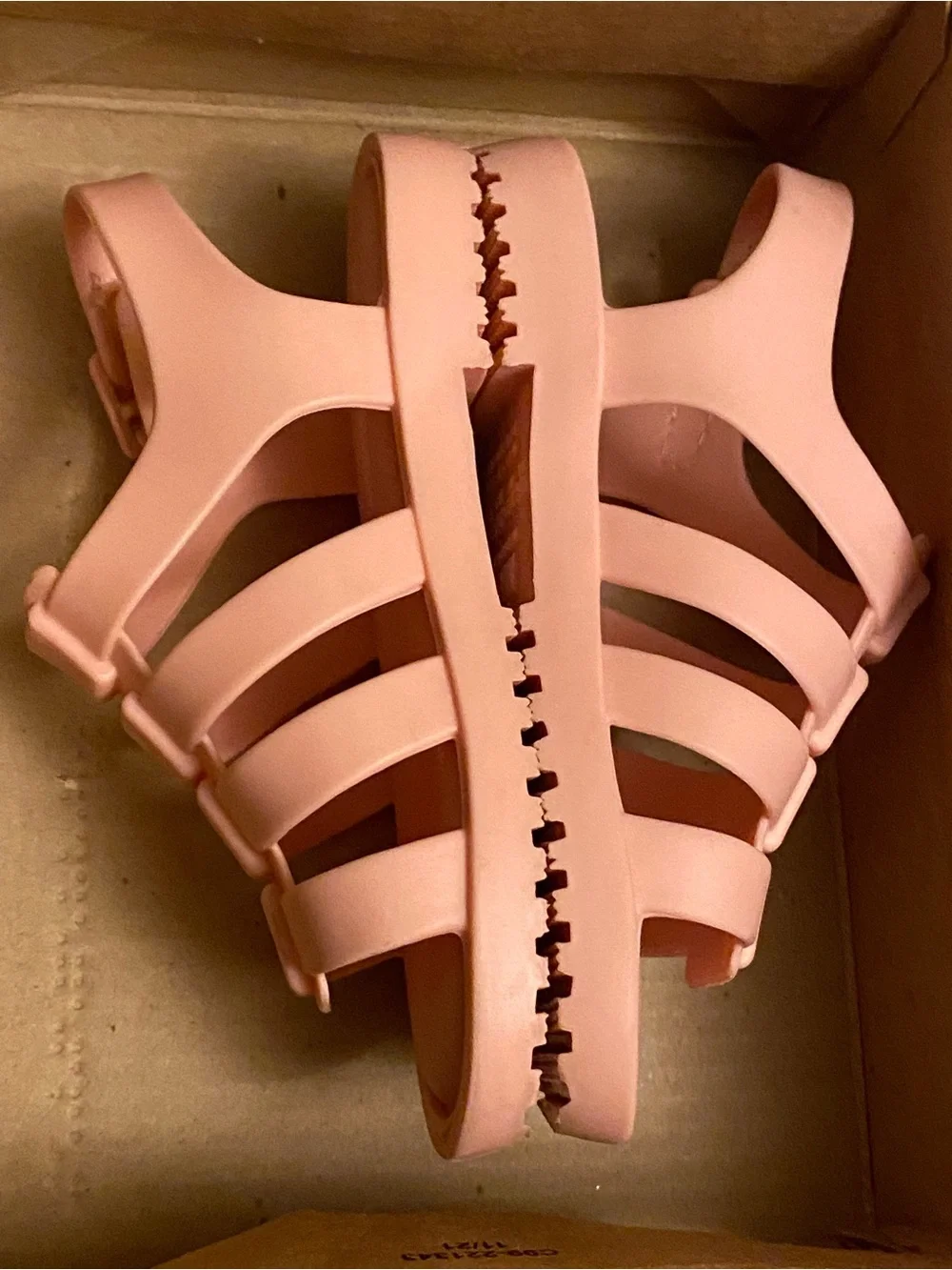 Mini Melissa Coral Pink Jelly Strappy Sandals